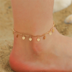Wholesale Summer  Product Korean Tassel Love Anklet Simple Multi-layer Love Pendant Foot Chain