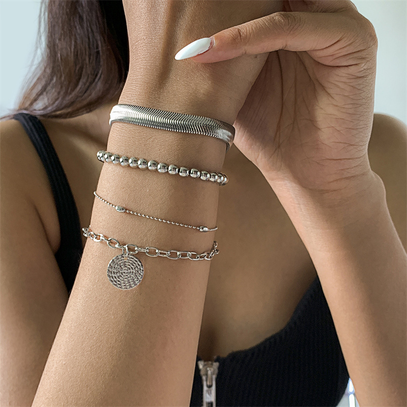 Wholesale Geometric Tassel Alloy Pendant Set Bracelet Simple Personality