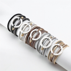Bohemian Multilayer PU Leather Magnetic Clasp Bracelet Fashion Women's Bracelet Distributor