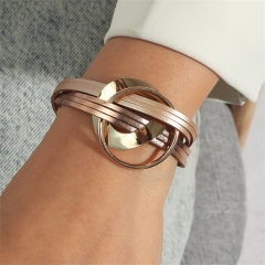 Style  Bracelet Bohemian Multilayer Leather Bracelet Fashion Magnetic Buckle Thin Bracelet Distributor