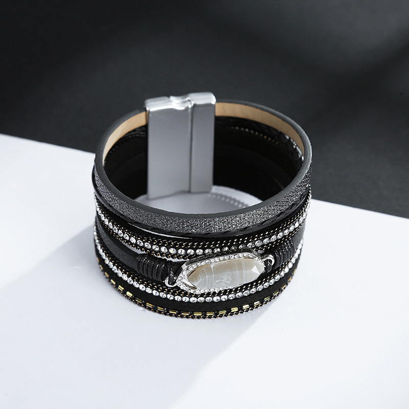 Bracelet Bohemian Multi-layer Chain Diamond Crystal Accessories Leather Bracelet Distributor