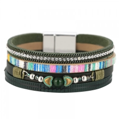 Pearl Bracelet Bohemian Bracelet Multilayer Woven Leather Jewelry Magnetic Bracelet Distributor