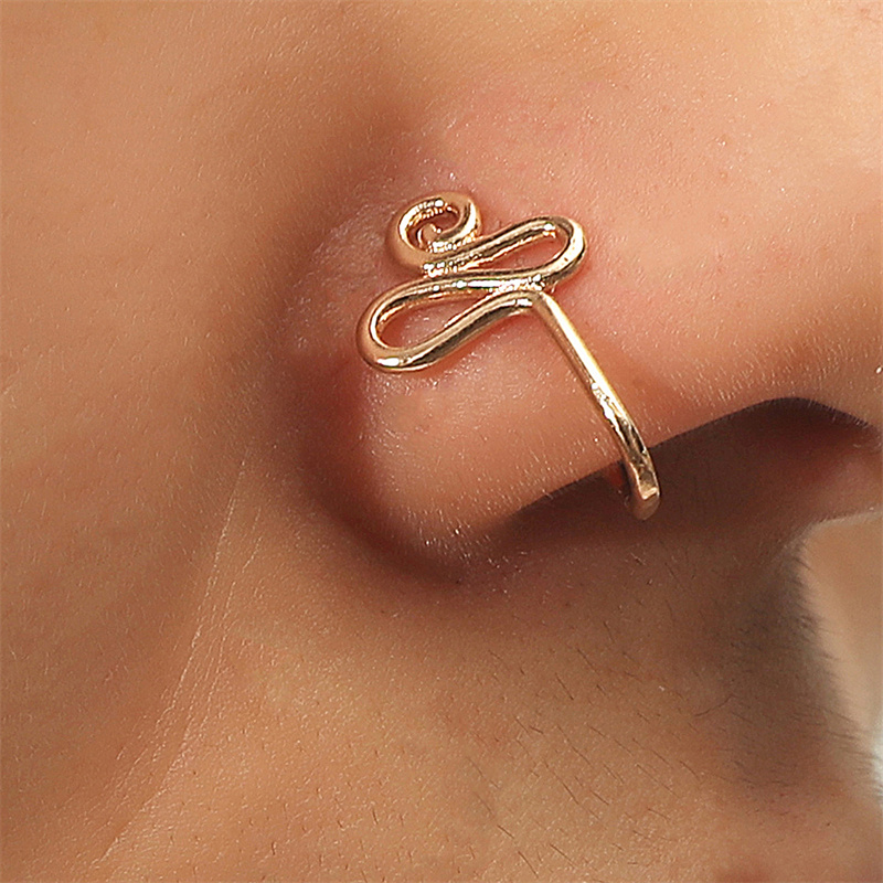 Wholesale Punk Metal No Hole Nose Nails Exaggerated Fashion Copper U-shaped Nose Ornament Vendors