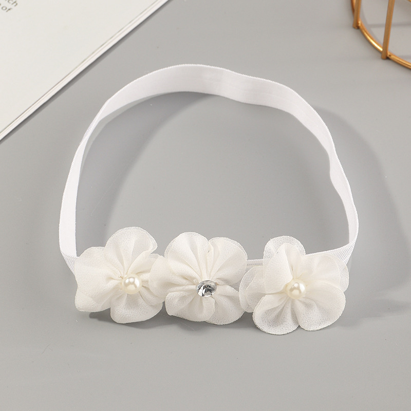 Baby Headband Cute Three-flower Hairband With Pearls Manufacturer