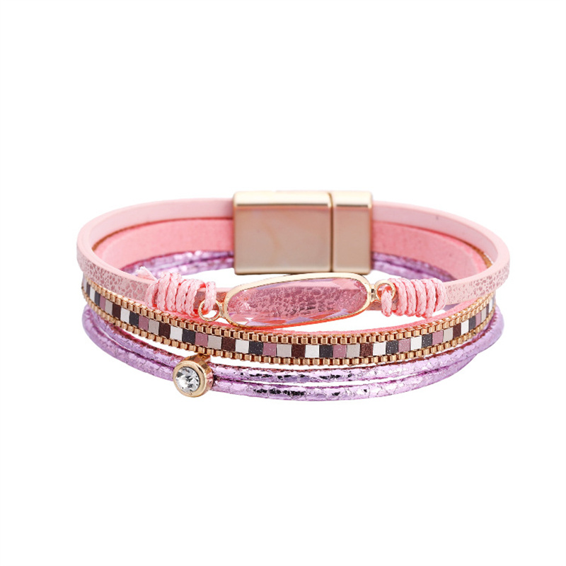 Bohemian Personality Fashion Bracelet Crystal Multi-layer Magnetic Buckle Distributor