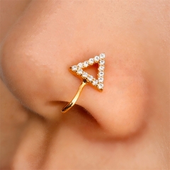 Wholesale U-shaped Nose Clip Zircon Geometric Open Nose Ring Without Perforation Vendors