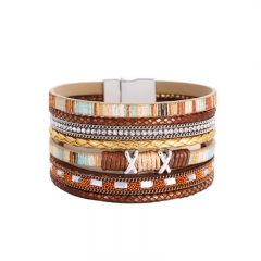 Bohemian Wide-brimmed Bracelet Colorful Woven Multilayer Leather Women's Accessories Distributor