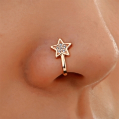 Wholesale The Same Style Copper Inlaid Zircon Star False Nose Nail Exaggerated And Simple Vendors