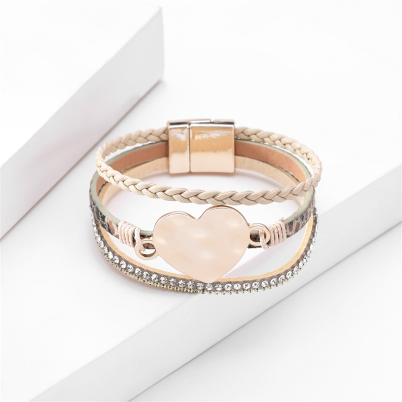 Selling PU Leather Bracelet Bohemian Three-layer Wrap Woven Snakeskin Leather Bracelet Distributor