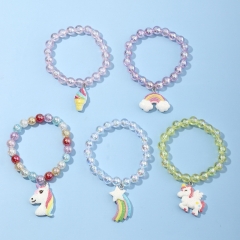 Children's Jewelry Unicorn Rainbow Pattern Pendant Distributor