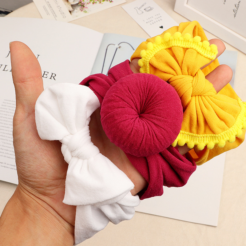 Three-piece Soft Fabric Baby Hairband Simple Solid Color Bow Manufacturer