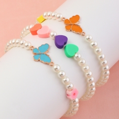 Jewelry Acrylic Butterfly Glass Soft Pottery Love Girls Bracelet Distributor