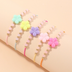 Cartoon One Size Girls Bracelet Flower Resin Hand Beaded Distributor