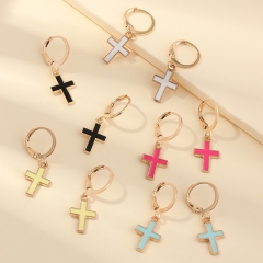 Wholesale Children's Earrings Cross Multi-piece Earrings Drop Oil Vendors