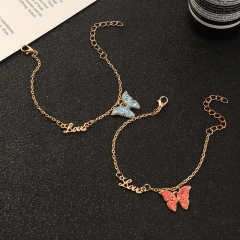 Korean Girl Cute All-match Butterfly Letter Chain Bracelet Distributor