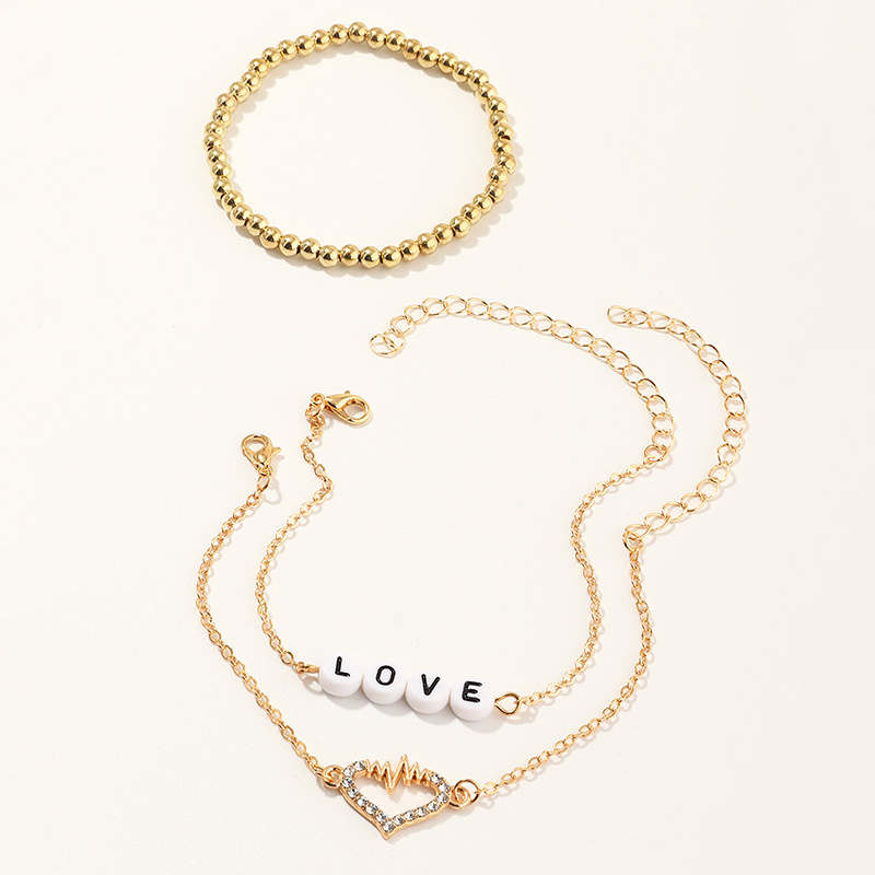 Jewelry Fashion Acrylic Letter Round Bracelet Set Distributor