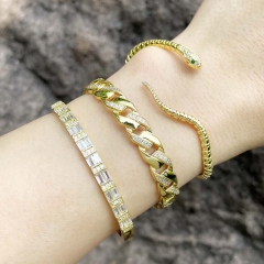 Wholesale Personality Exaggerated Punk Bracelet Diamond-studded Snake Bracelet Female High-end Light Luxury Jewelry Vendors