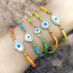 Wholesale Ethnic Bohemian Demon Eye Bracelet Female Color Retro Drawstring Bracelet Vendors
