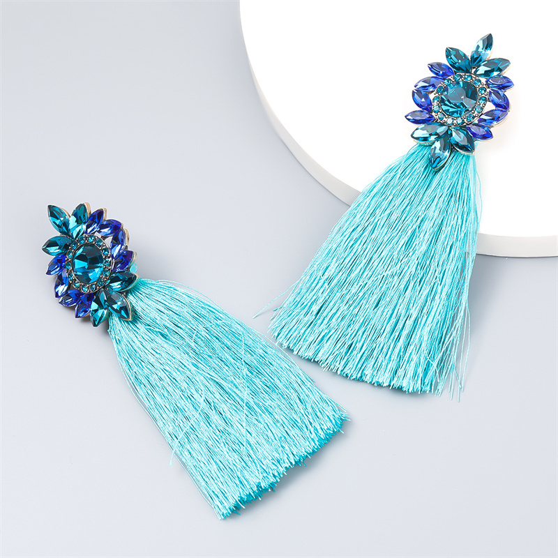 Bohemian Flower Pattern Long Tassel Earrings Supplier