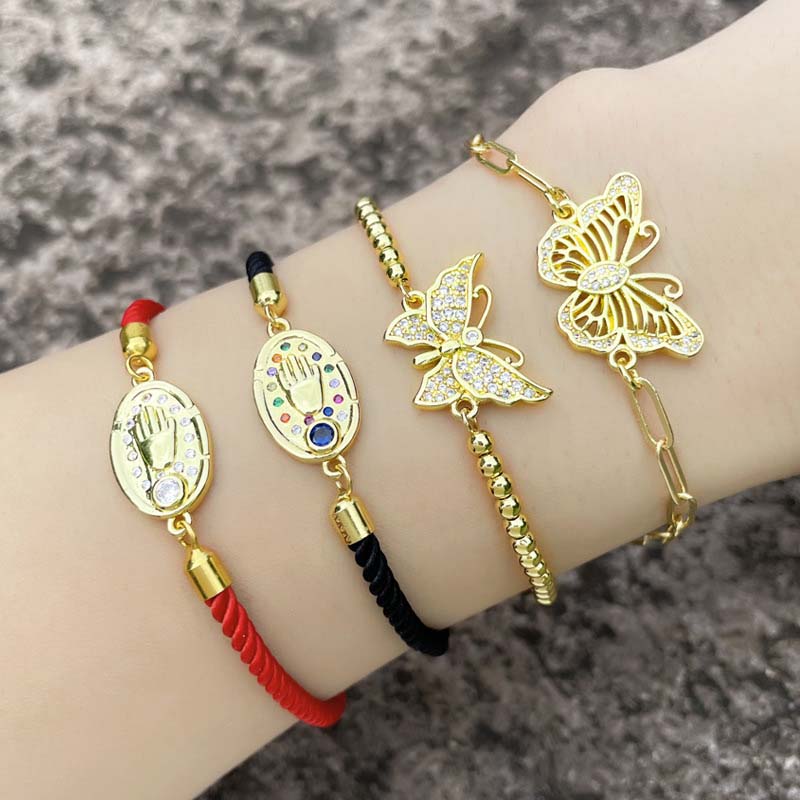 Wholesale Butterfly Girlfriends Bracelet Simple Geometric Oval Diamond Palm Bracelet Vendors