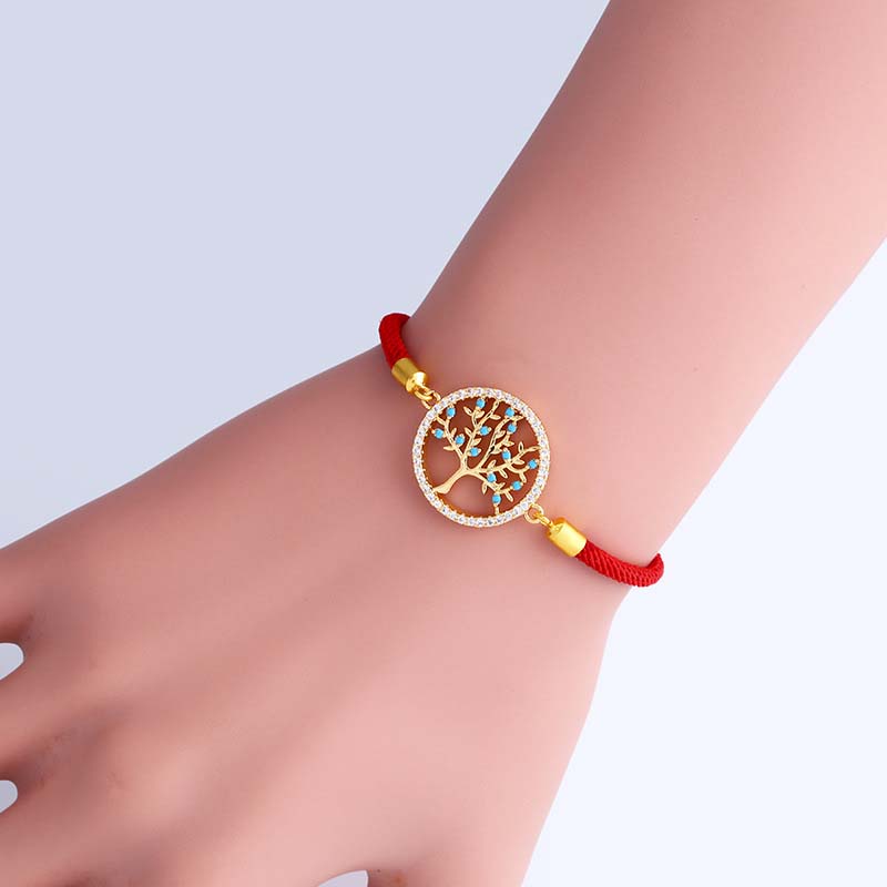 Wholesale Korean Fashion Personality Small Red String Tree Of Life Zircon Bracelet Vendors