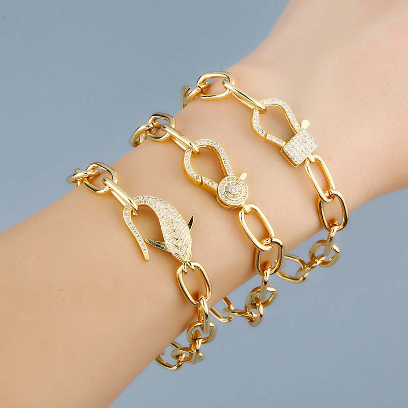 Wholesale Product Bracelet Female Hiphop Hip Hop Jewelry Diamond-studded Cuban Chain Bracelet Vendors