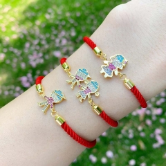 Wholesale South Korea's Accessories Red String Bracelet Cartoon Boy And Girl Diamond Lovers Bracelet Vendors