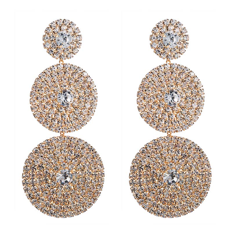 Exaggerated Multi-layer Round Diamond Earrings Super Flash Earrings Manufacturer