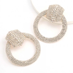 Super Flash Claw Chain Convex Hexagonal Alloy Diamond Ring Earrings Manufacturer