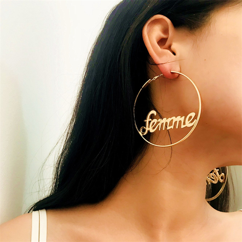 Wholesale Fashion Creative Exaggerated Earrings Geometric Round Business Earrings Earrings Vendors