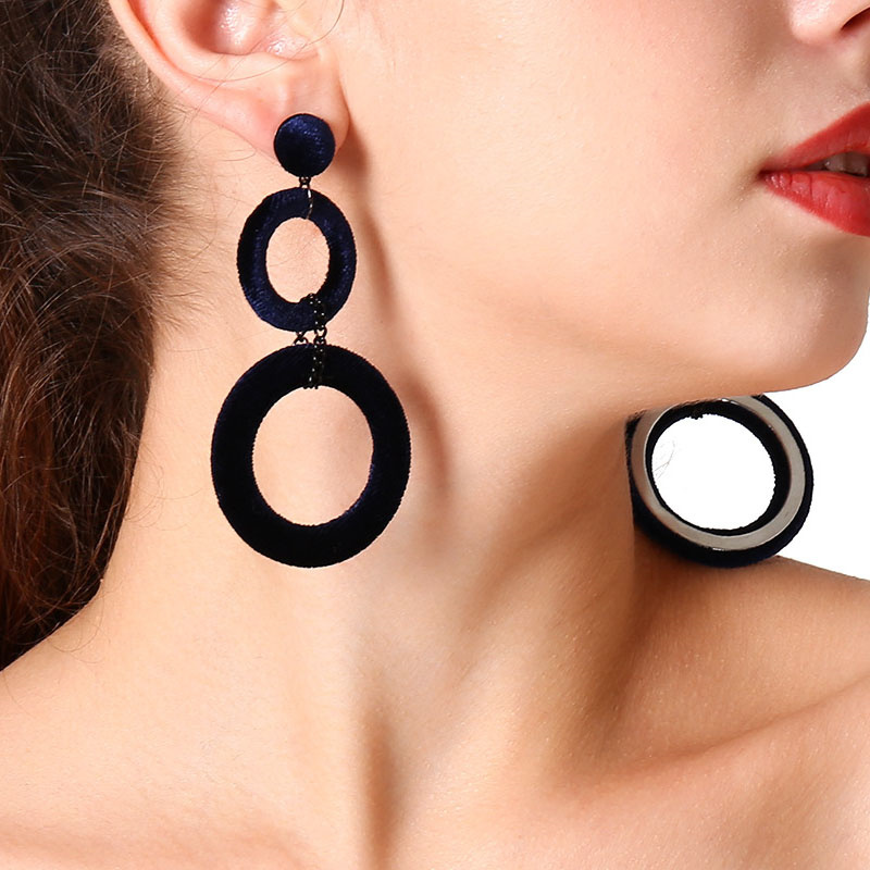 Wholesale Metal Suede Word Buckle Earrings Fashion Simple Women's Earrings Vendors