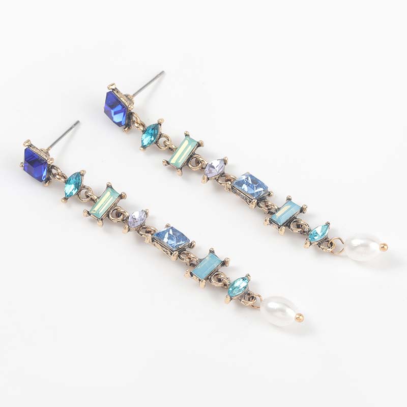 Fashion Personality Alloy Diamond And Pearl Earrings Long Earrings Trend Earrings Supplier