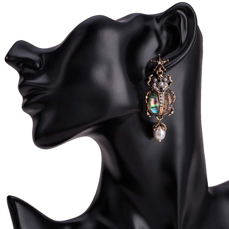 Wholesale Jewelry Exaggerated Multi-layer Insect Animal Diamond-studded Rice Bead Earrings Bohemia