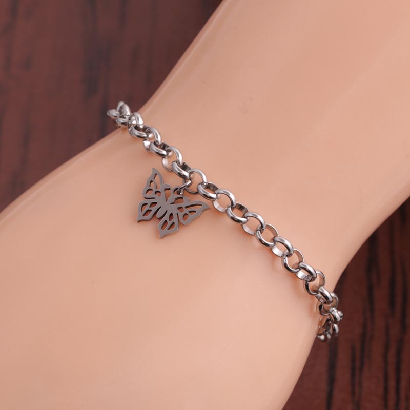 Wholesale Butterfly Stainless Steel  Fashion Simple Adjustable Bracelet
