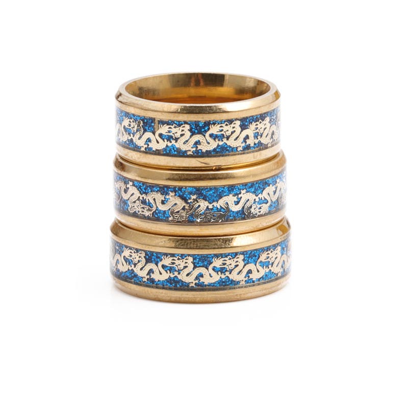 Fashionable Four-color Double Dragon Ring Manufacturer