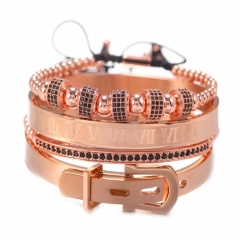 Stainless Steel Roman Letter Adjustable Bracelet Copper Set Manufacturer