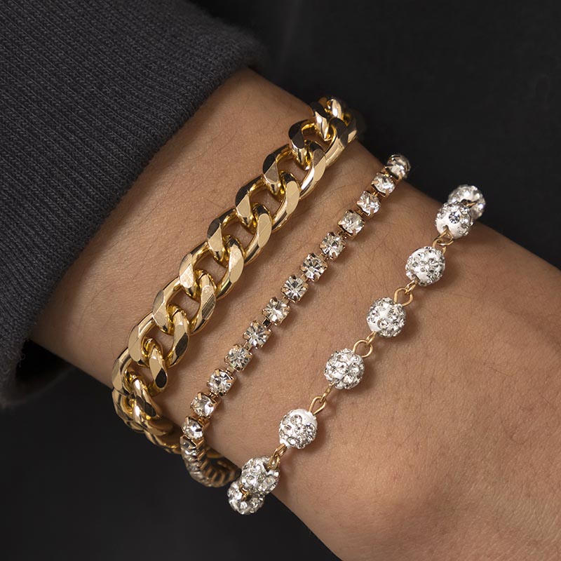 Fashion Diamond Claw Chain Bracelet Hip Hop Personality Metal Chain Bracelet Distributor