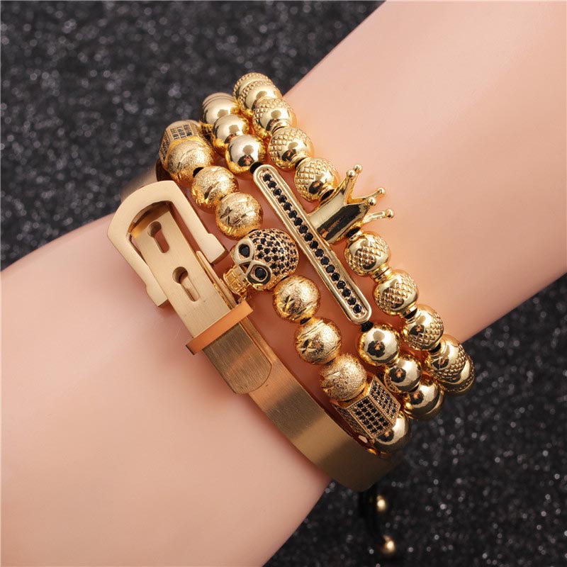 Bracelet Simple Set Stainless Steel Roman Letter Crown Skull Bracelet Manufacturer