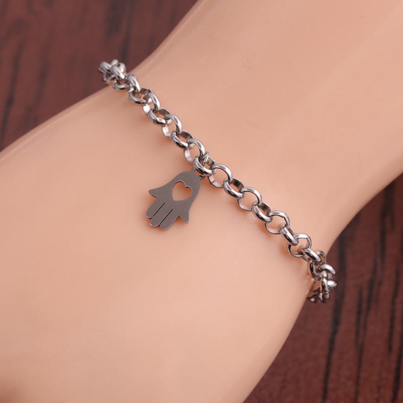 Titanium Steel Stainless Steel Heart-shaped Palm Accessory Bracelet Hand Manufacturer