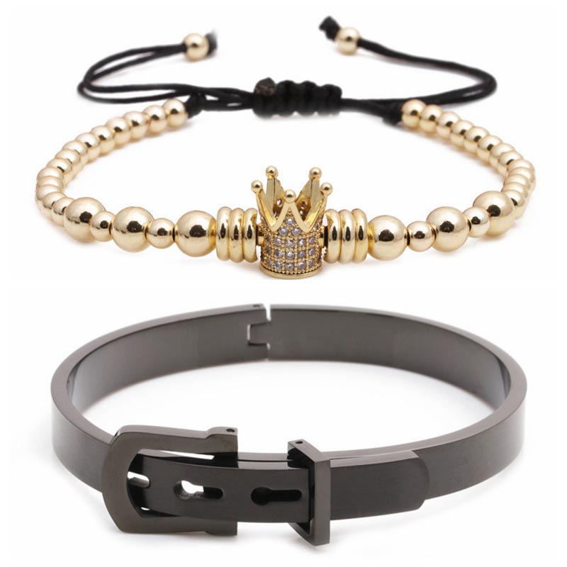 Roman Alphabet Stainless Steel Bracelet Crown Braid Adjustable Set Manufacturer