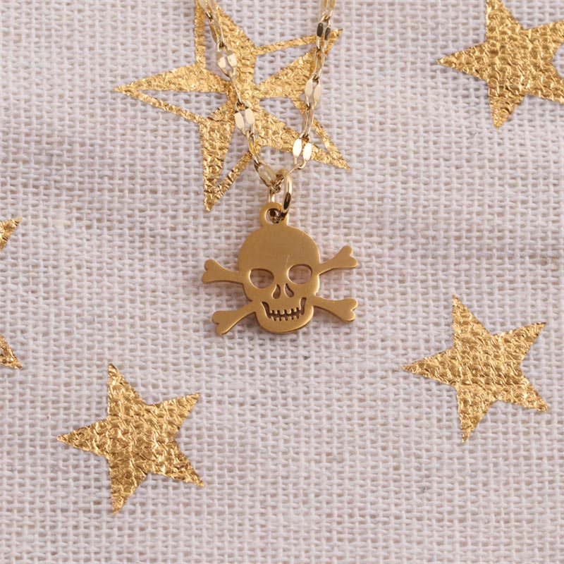 Wholesale Halloween Stainless Steel Skull Pendant Necklace