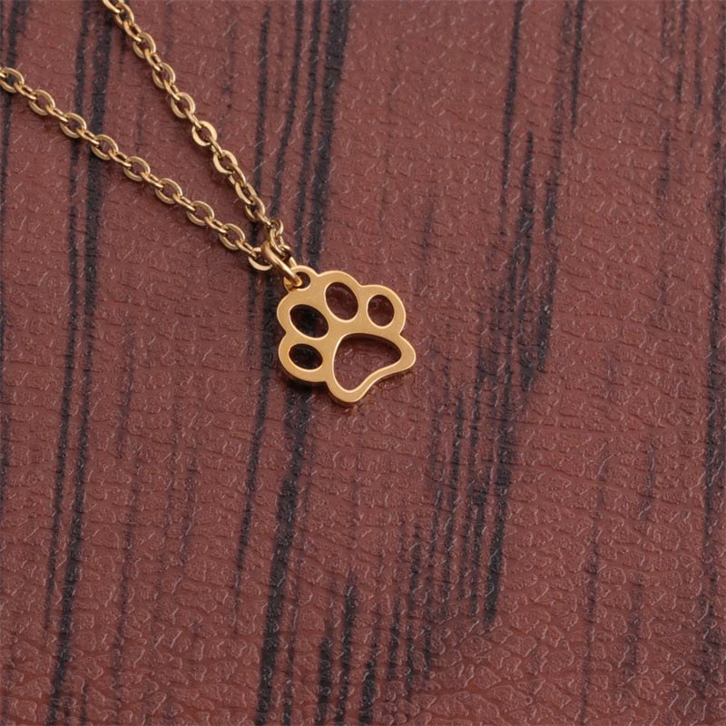 Wholesale Titanium Steel Animal Dog Paw Pendant Stainless Steel Pendant Necklace