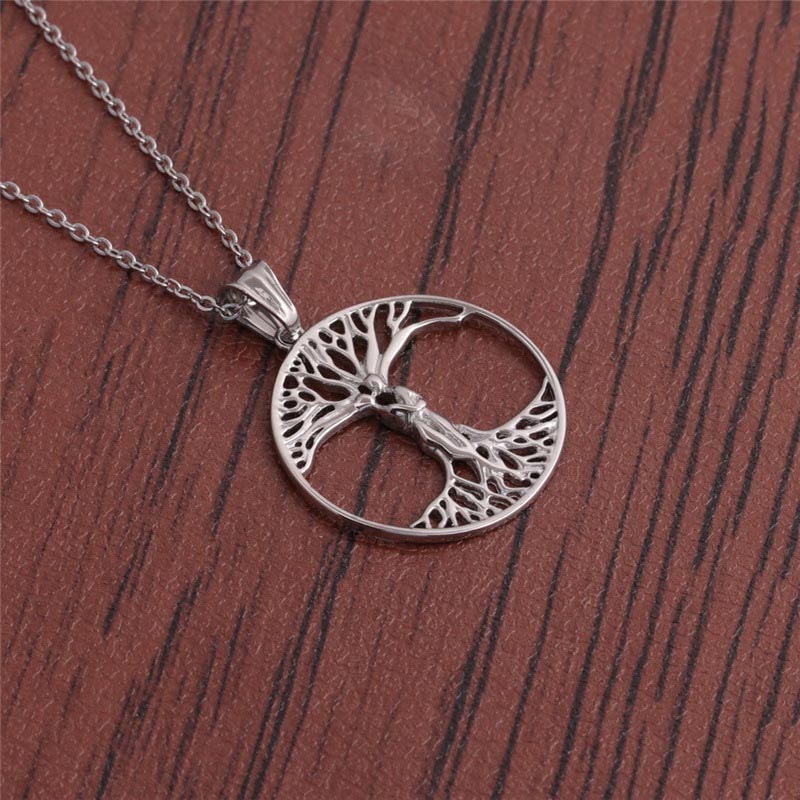 Style Titanium Steel Fashion Simple Stainless Steel Tree Of Life Pendant Manufacturer
