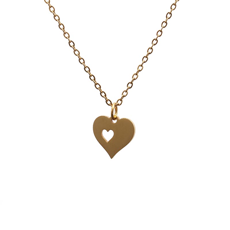 Stainless Steel Heart Pendant Sweater Chain Necklace Manufacturer