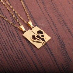 Titanium Steel Heart-shaped Couple Pendant Necklace Manufacturer