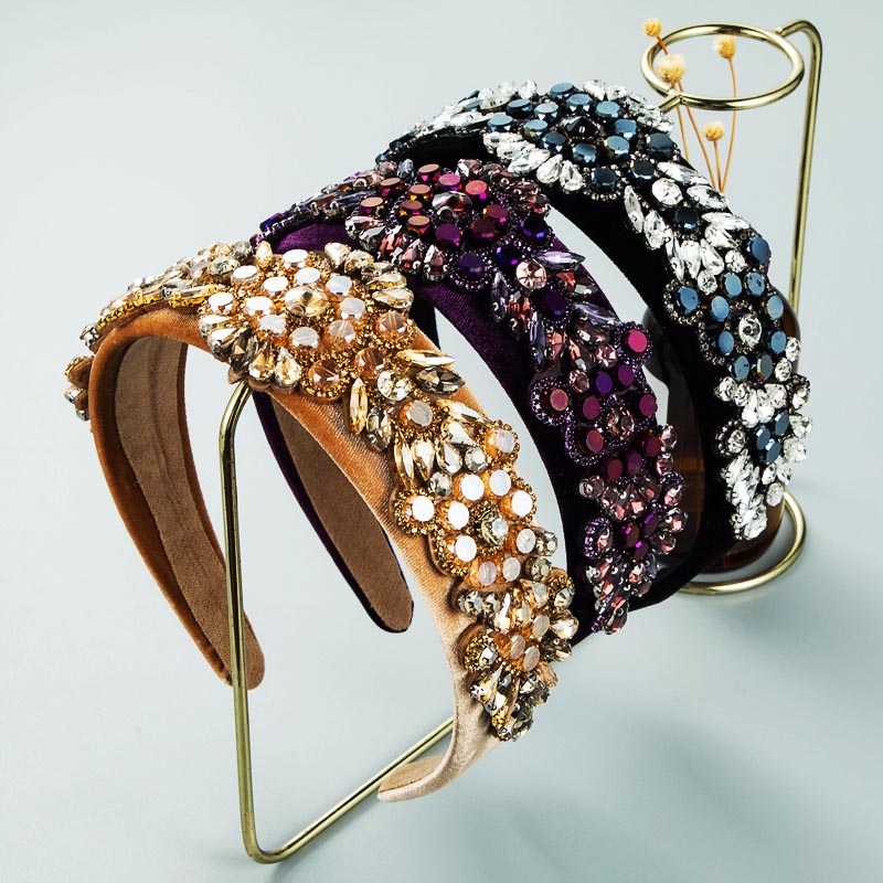 Baroque Shiny Crystal Headband Retro Gorgeous Wide Brim Manufacturer