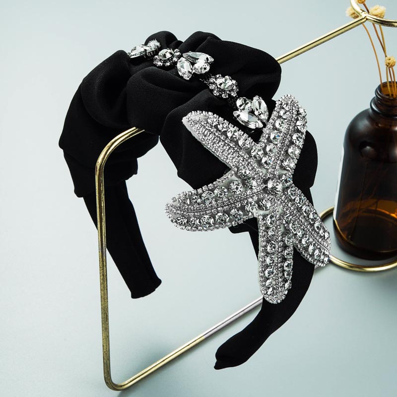 Exaggerated Personality Starfish Decorative Headband Folds Retro Luxury Rhinestones Manufacturer