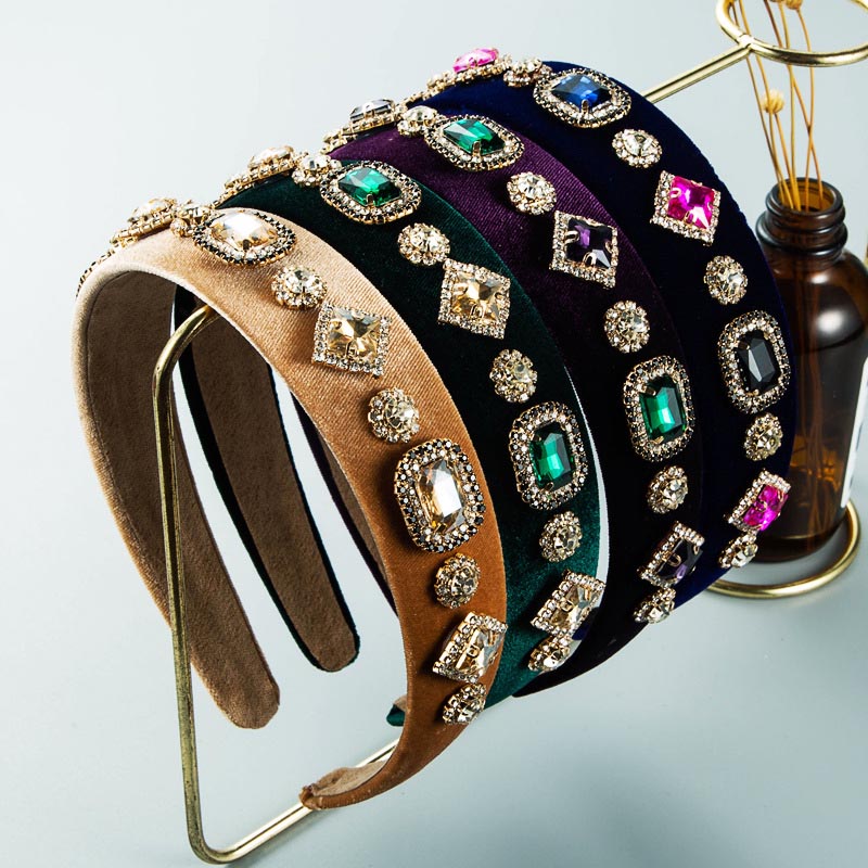 Fashion Flannel Geometric Alloy Diamond-studded Personality Wide-side Hairpin Manufacturer
