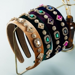 Fashion Flannel Geometric Alloy Diamond-studded Personality Wide-side Hairpin Manufacturer