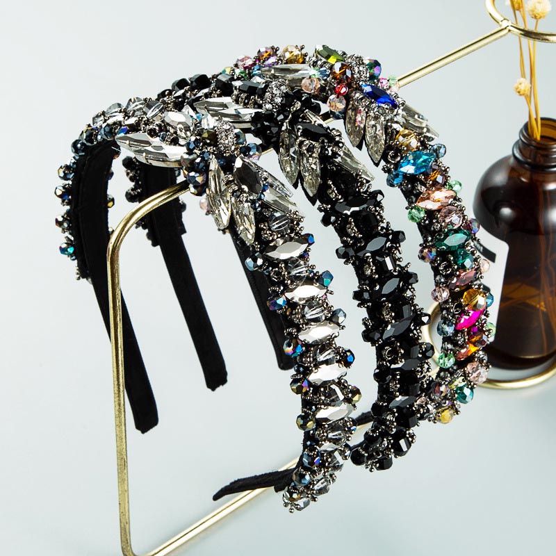 Fashion Baroque Style Gemstone Crystal Retro Multicolor Headband Distributor